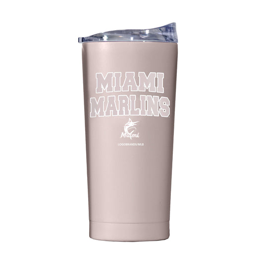 Miami Marlins 20oz Stencil Powder Coat Tumbler - Logo Brands - Flyclothing LLC