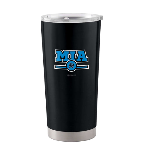Miami Marlins Letterman 20 oz Stainless Tumbler - Logo Brands - Flyclothing LLC