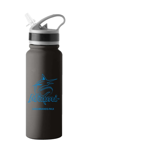 Miami Marlins 25oz Stainless Single Wall Flip Top Bottle - Logo Brands - Flyclothing LLC