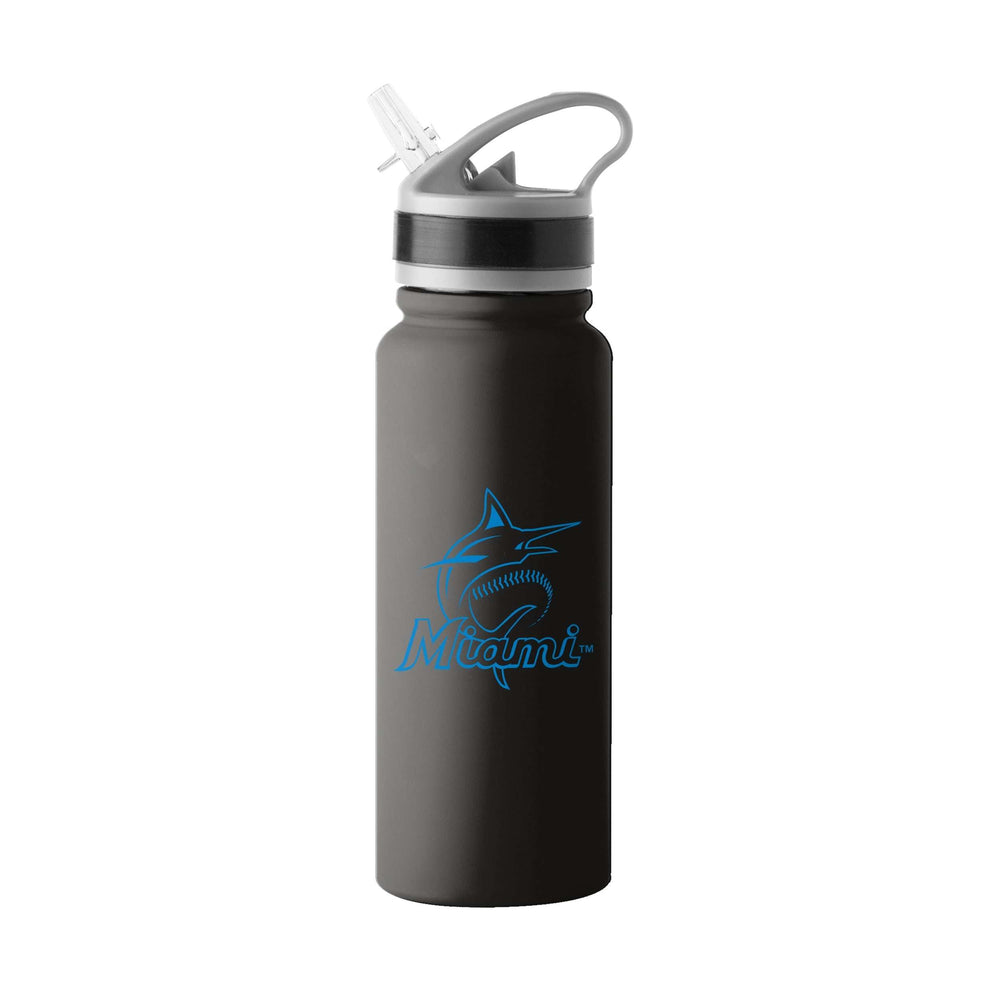 Miami Marlins 25oz Stainless Single Wall Flip Top Bottle - Logo Brands - Flyclothing LLC