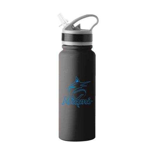Miami Marlins 25oz Stainless Single Wall Flip Top Bottle - Logo Brands - Flyclothing LLC