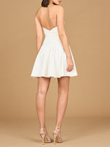 Bridal Strapless A-line Cocktail with Fingerless Gloves