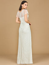 Beaded Flutter Sleeve Wedding Gown | Lara 51219
