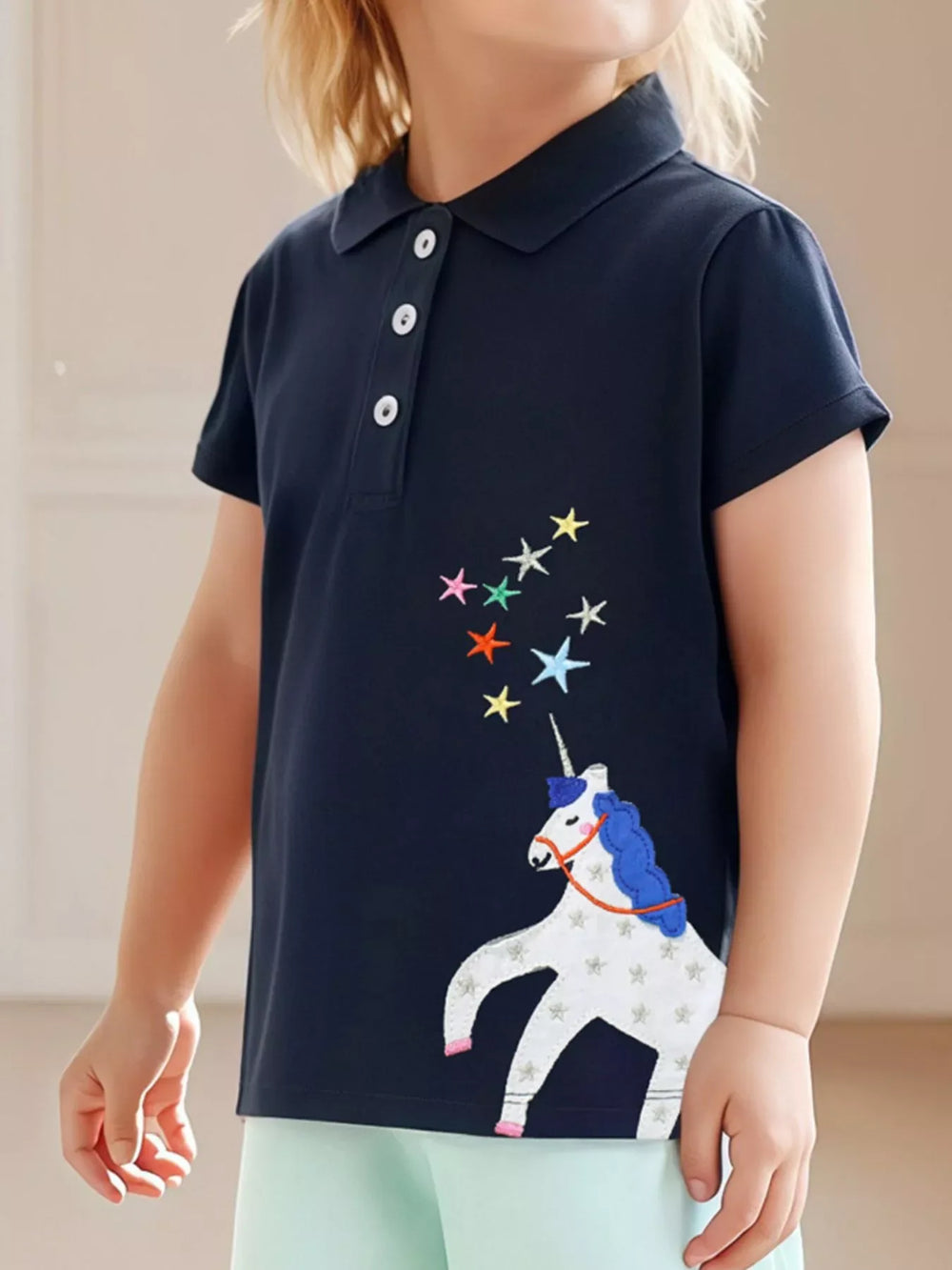 Children's Button Detail Short Sleeve Polo - Trendsi - Flyclothing LLC