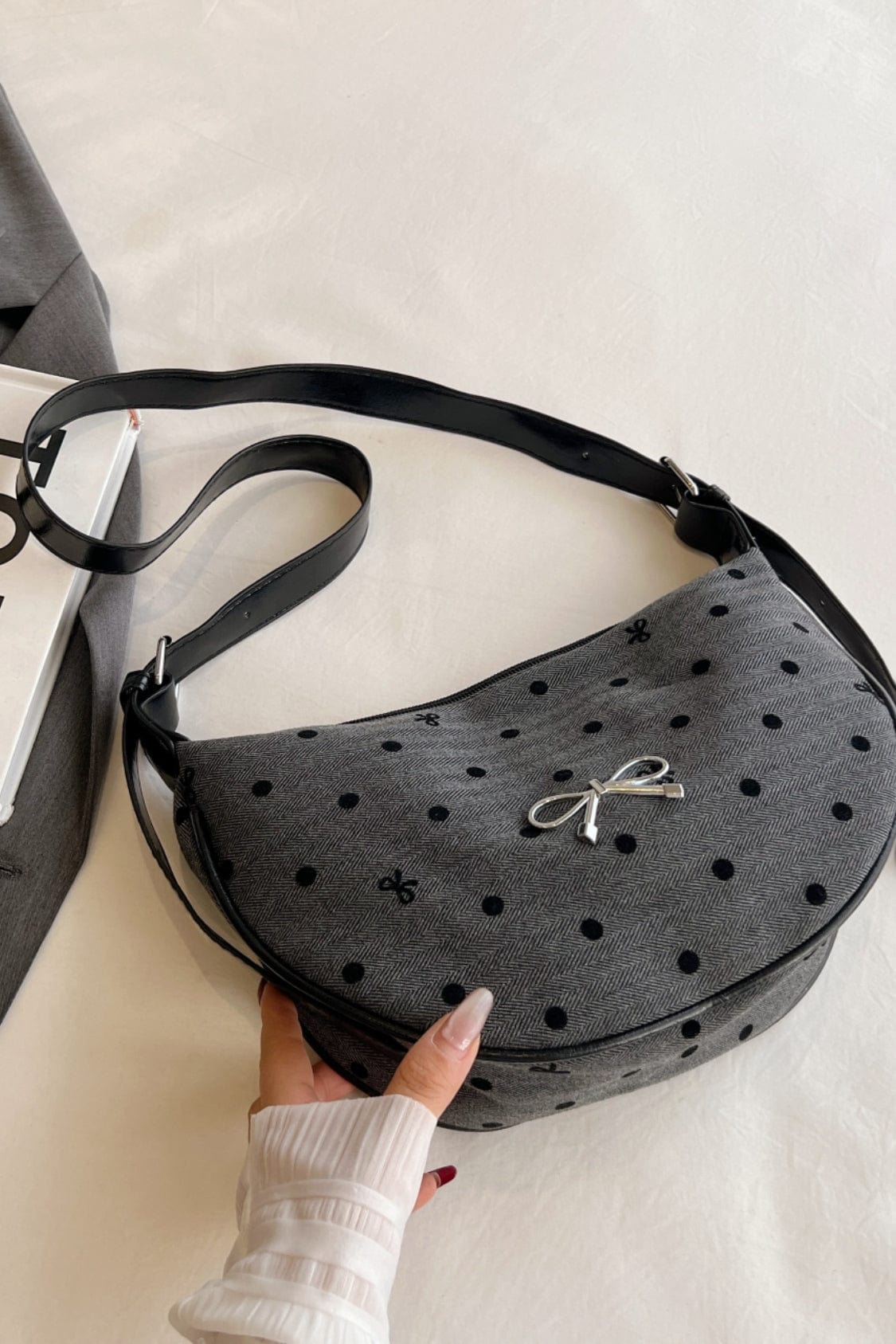 Polyester Printed Adjustable Strap Crossbody Bag - Trendsi