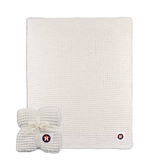 Houston Astros Ivory Cable Knit Throw 50x60 - Logo Brands - Flyclothing LLC