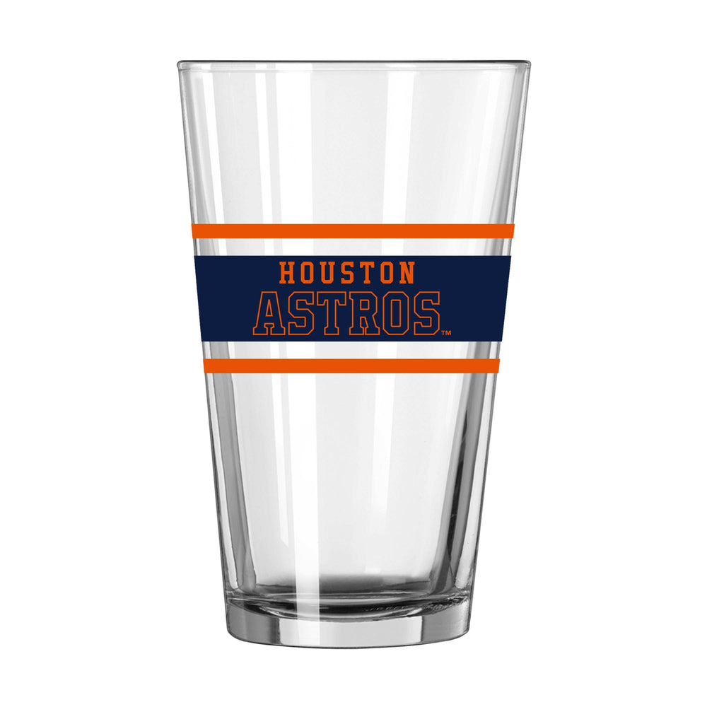 Houston Astros 16oz Stripe Pint Glass - Logo Brands - Flyclothing LLC