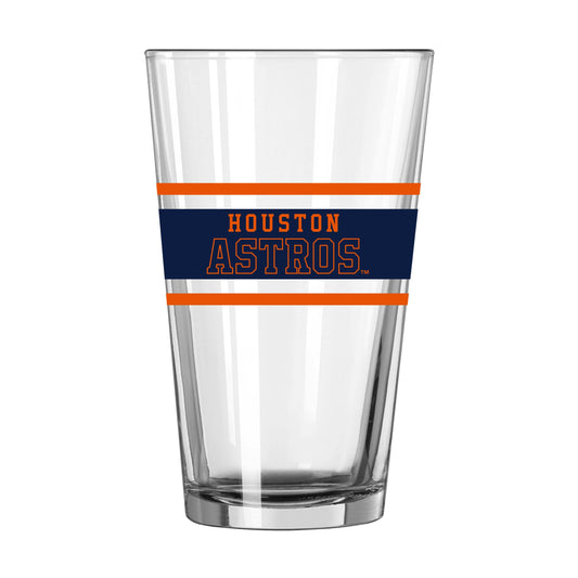 Houston Astros 16oz Stripe Pint Glass - Logo Brands - Flyclothing LLC