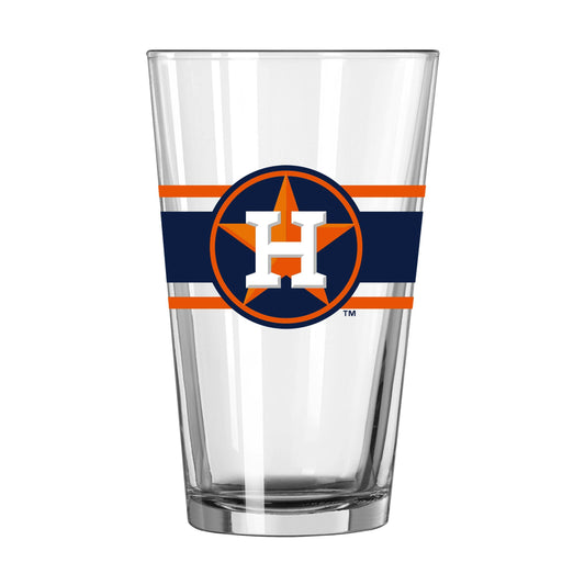Houston Astros 16oz Stripe Pint Glass - Logo Brands - Flyclothing LLC