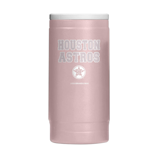 Houston Astros Stencil Powder Coat Slim Can Coolie - Logo Brands - Flyclothing LLC