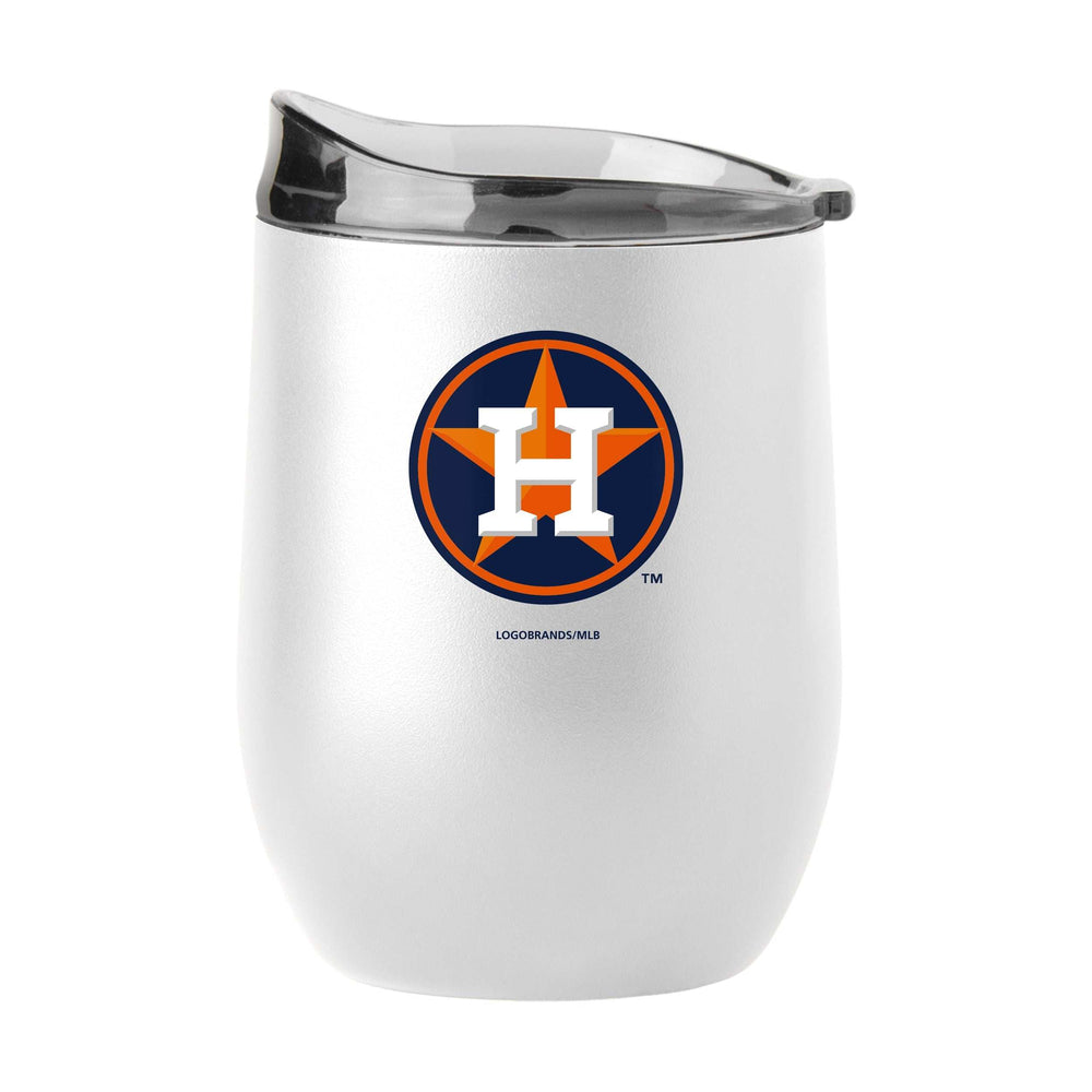 Houston Astros 16oz Swagger White Powder Coat Curved Beverage - Logo Brands - Flyclothing LLC
