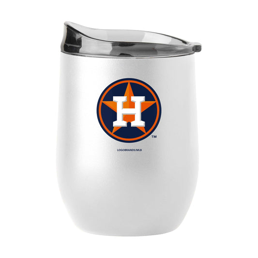 Houston Astros 16oz Swagger White Powder Coat Curved Beverage - Logo Brands - Flyclothing LLC