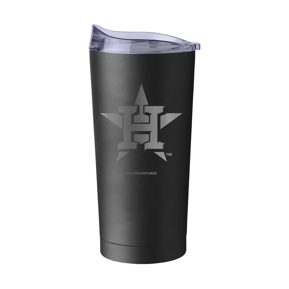 Houston Astros GunMetal 20oz Black Powder Coat Tumbler - Logo Brands - Flyclothing LLC