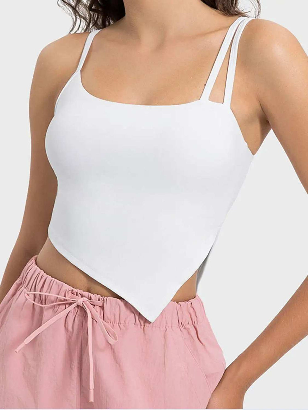 Slit Asymmetrical Neck Active Cami - Trendsi - Flyclothing LLC