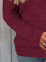 Full Size Heathered Long Sleeve Top - Trendsi - Flyclothing LLC