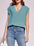 Mandy Ribbed V-Neck Sweater Vest - Trendsi - Flyclothing LLC