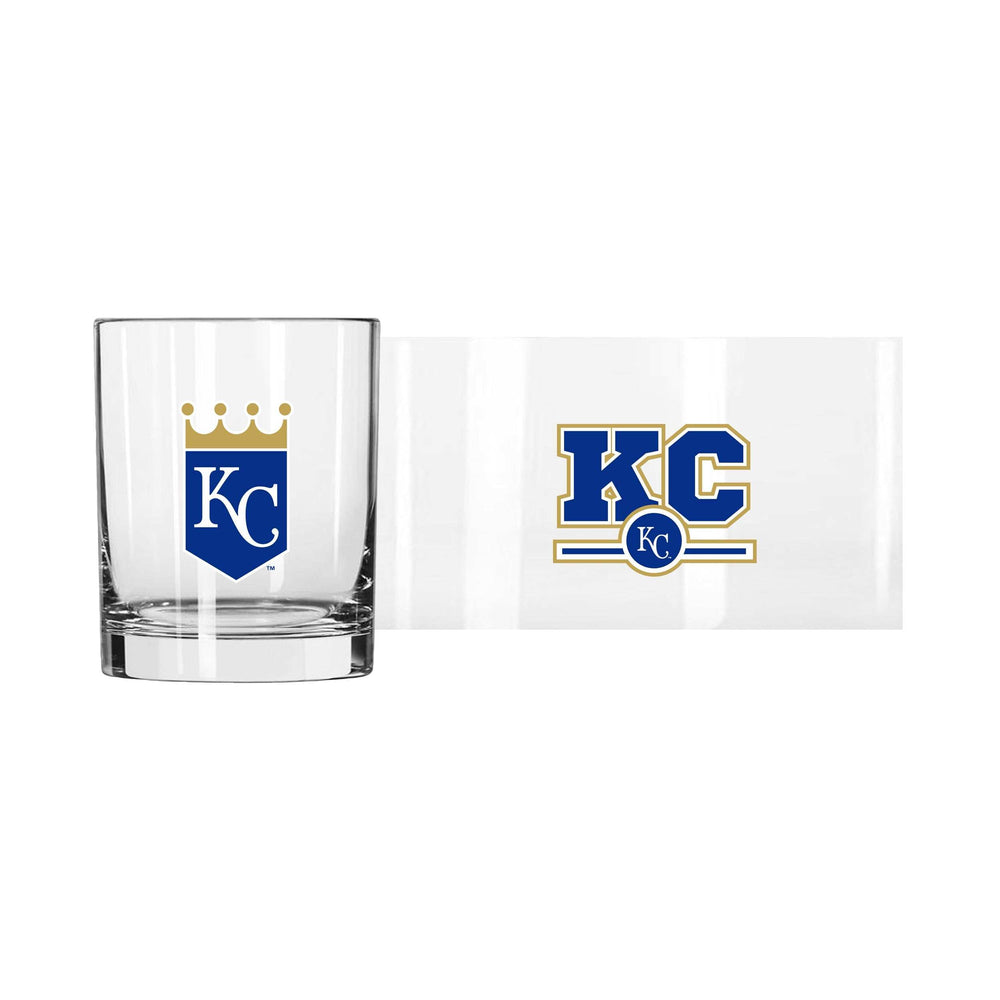 Kansas City Royals 14oz Letterman Rocks Glass - Logo Brands - Flyclothing LLC