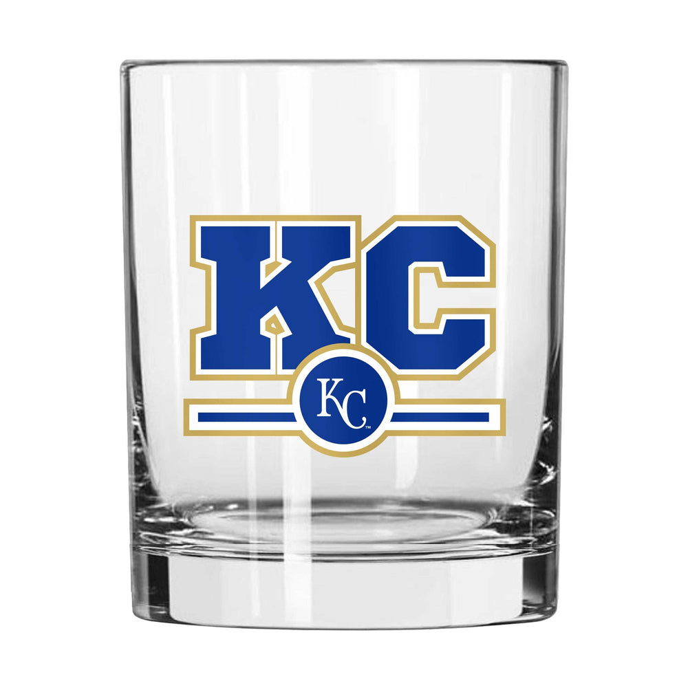 Kansas City Royals 14oz Letterman Rocks Glass - Logo Brands - Flyclothing LLC