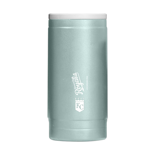 Kansas City Royals Vertical Powder Coat Slim Can Coolie - Logo Brands - Flyclothing LLC