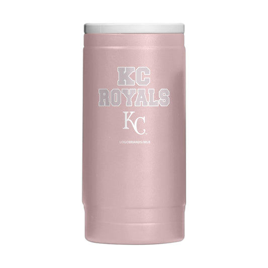 Kansas City Royals Stencil Powder Coat Slim Can Coolie - Logo Brands - Flyclothing LLC
