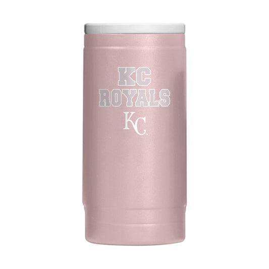 Kansas City Royals Stencil Powder Coat Slim Can Coolie - Logo Brands - Flyclothing LLC