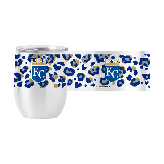 Kansas City Royals 16oz Leopard Stainless Curved Beverage - Logo Brands - Flyclothing LLC
