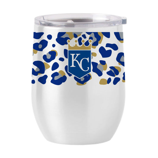 Kansas City Royals 16oz Leopard Stainless Curved Beverage - Logo Brands - Flyclothing LLC