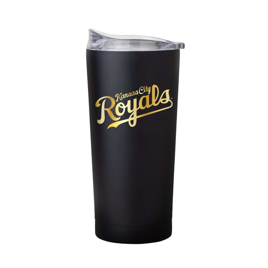 KC Royals 20oz Foil Black Powder Coat Tumbler - Logo Brands - Flyclothing LLC