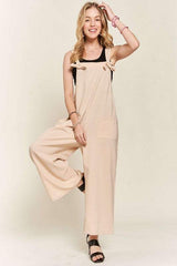 ADORA Knotted Wide Strap Wide Leg Overalls - Trendsi - Flyclothing LLC
