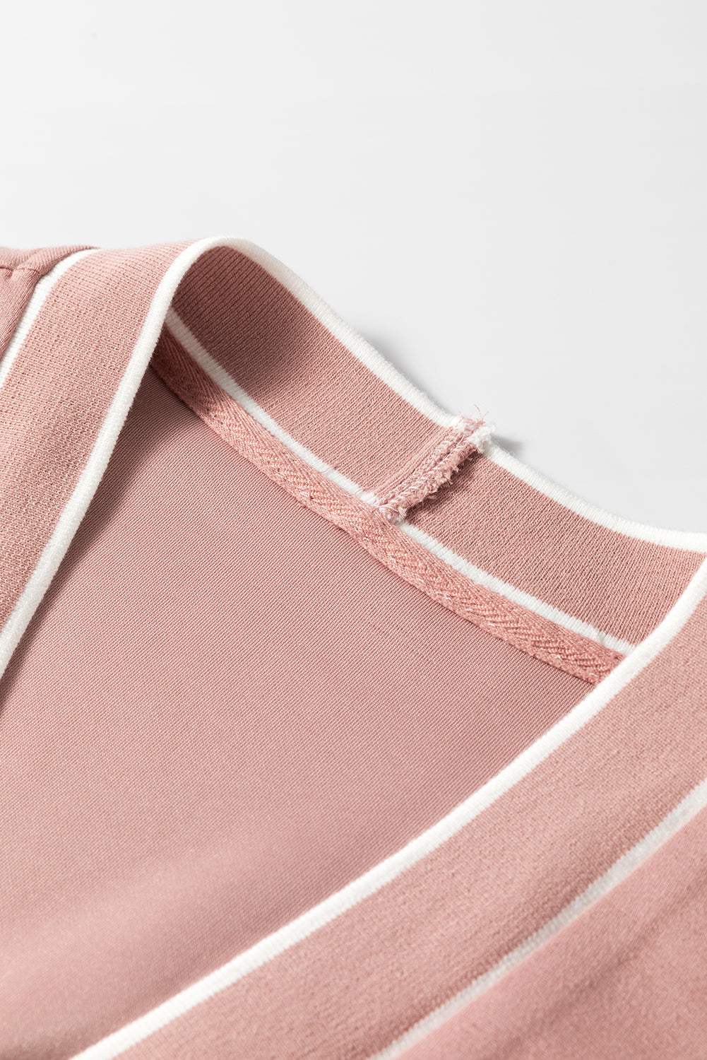 Contrast Trim V Neck Button Up Cardigan - Trendsi - Flyclothing LLC