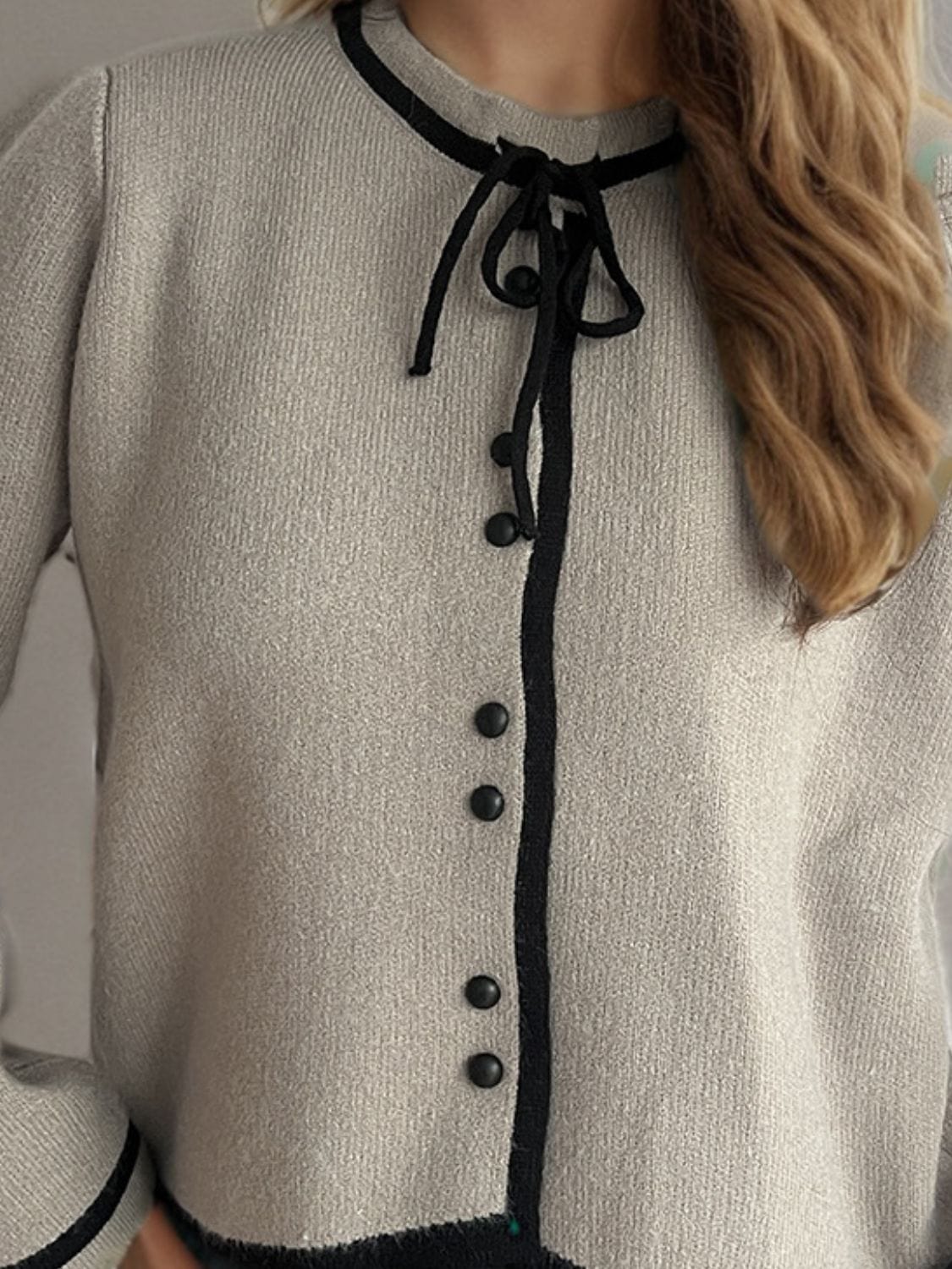 Button Down Long Sleeve Cardigan - Trendsi