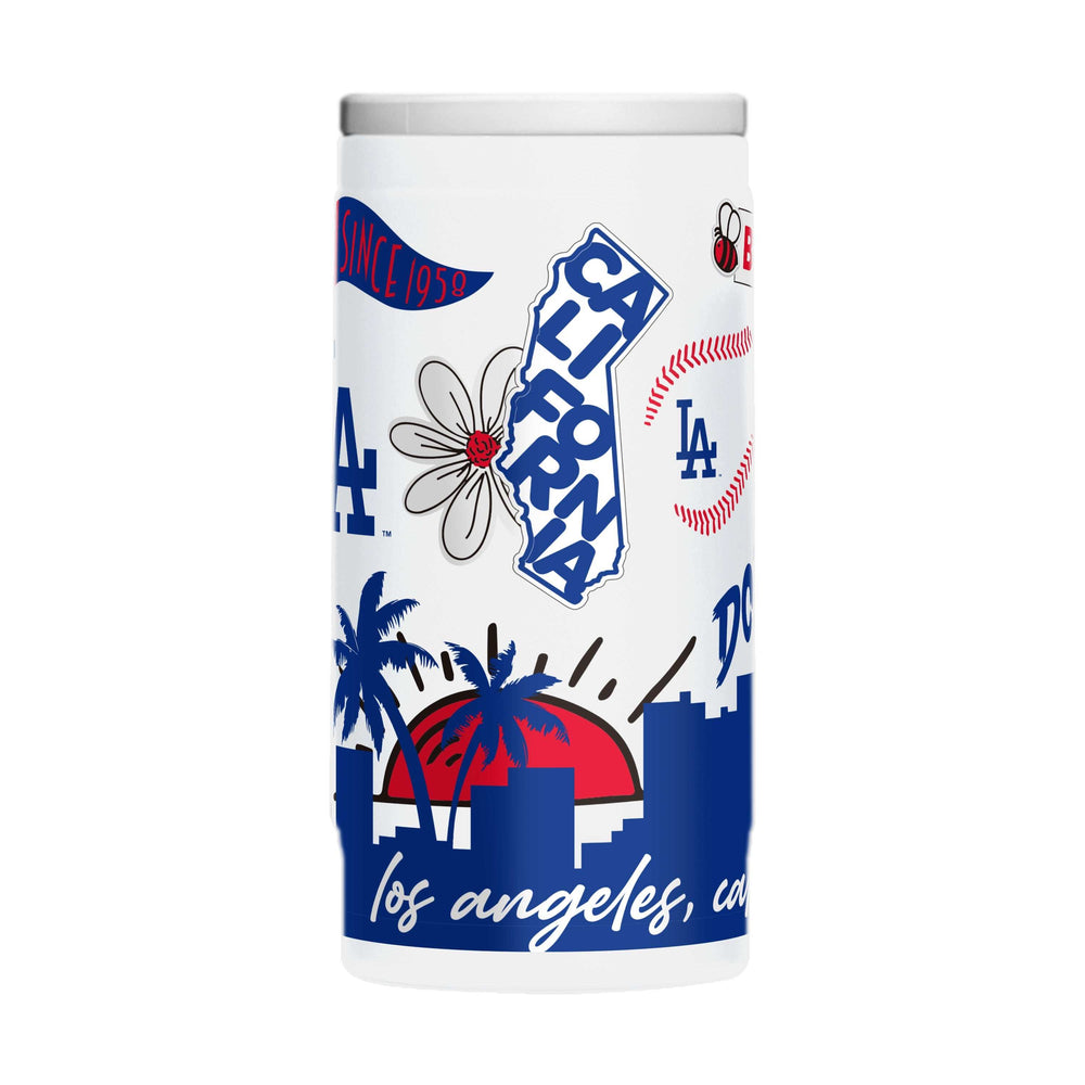 LA Dodgers 12oz Native Powdercoat SlimCan Coolie - Logo Brands - Flyclothing LLC