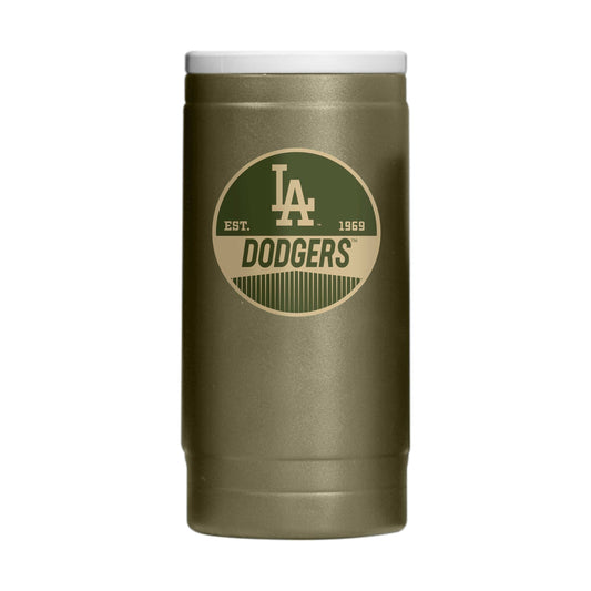 LA Dodgers Badge Powder Coat Slim Can Coolie - Logo Brands - Flyclothing LLC