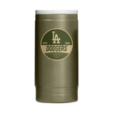 LA Dodgers Badge Powder Coat Slim Can Coolie