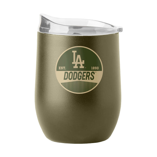 LA Dodgers 16oz Badge Powder Coat Curved Beverage - Logo Brands - Flyclothing LLC