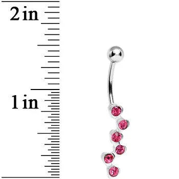 Pink Gem Shower of Hearts Belly Ring - BodyCandy - Flyclothing LLC