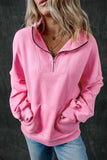 Half Zip Long Sleeve Sweatshirt - Trendsi - Flyclothing LLC