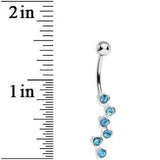 Aqua Gem Shower of Hearts Belly Ring - BodyCandy - Flyclothing LLC