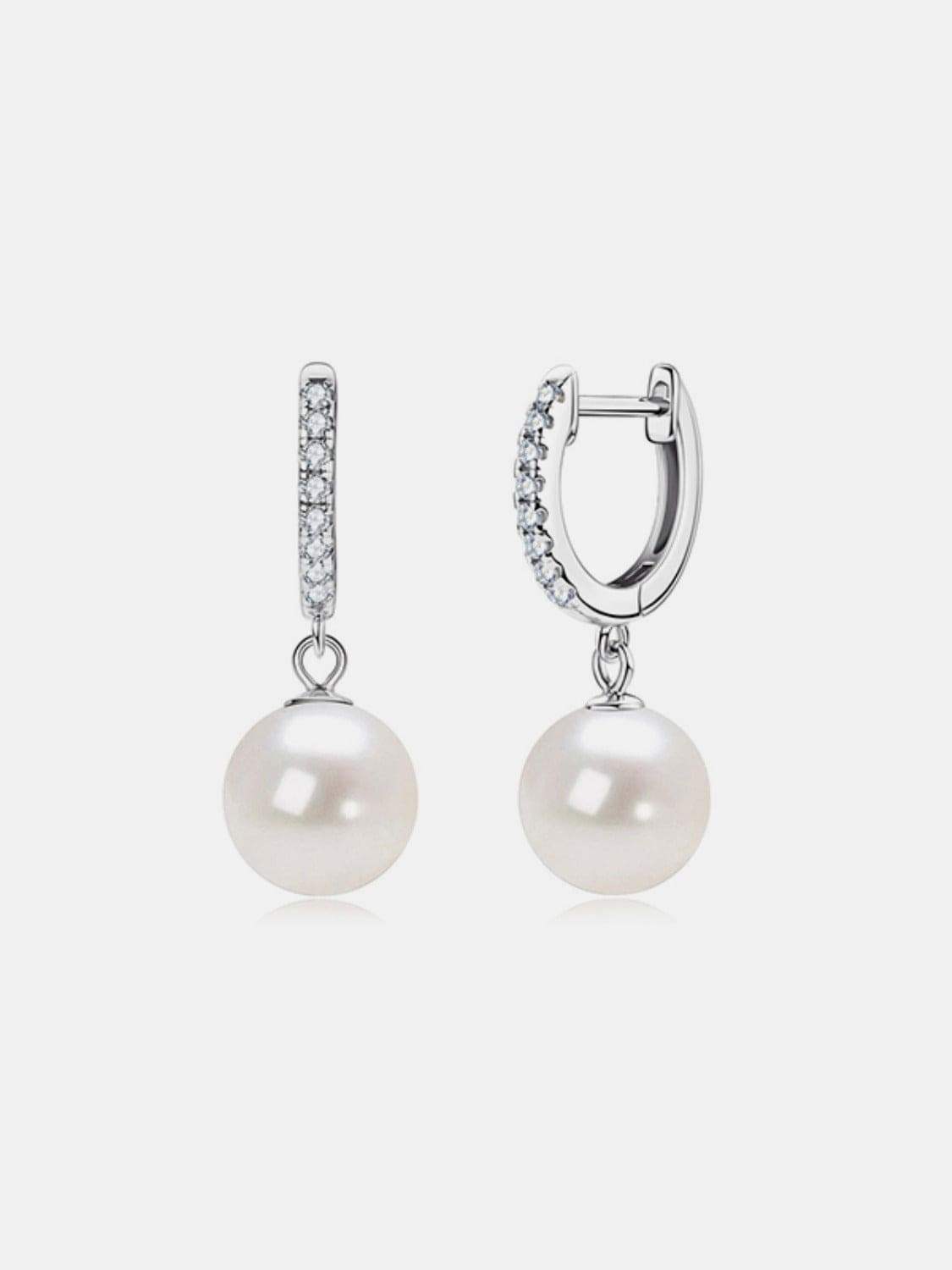 925 Sterling Silver Freshwater Pearl Earrings - Trendsi - Flyclothing LLC