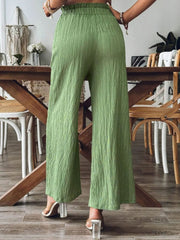 Frill Wide Leg Pants - Trendsi