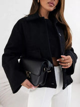 Button-Down Long Sleeve Outerwear - Trendsi - Flyclothing LLC