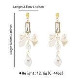 Bowknot Pearl Drop Earrings - Trendsi - Flyclothing LLC