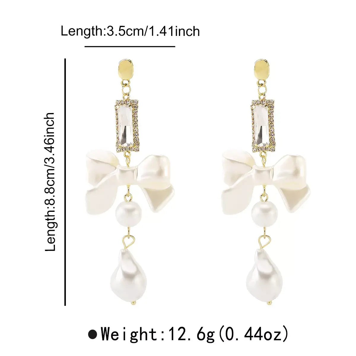 Bowknot Pearl Drop Earrings - Trendsi - Flyclothing LLC