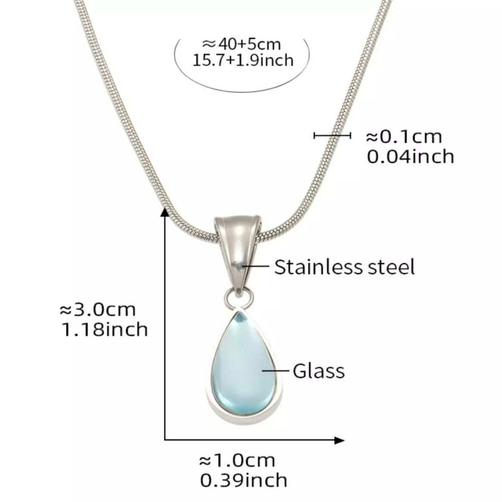 Stainless Steel Teardrop Necklace - Trendsi - Flyclothing LLC