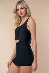 White Birch Full Size Sleeveless Tie Back Performance Knit Swim Dress - Trendsi - Flyclothing LLC