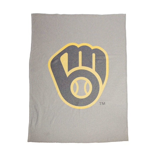 Milwaukee Brewers Oversized Logo Sublimated Sweatshirt Blanket - Logo Brands - Flyclothing LLC