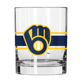 Milwaukee Brewers 14oz Stripe Rocks Glass - Logo Brands - Flyclothing LLC