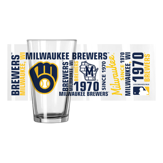 Milwaukee Brewers 16oz Spirit Pint Glass - Logo Brands - Flyclothing LLC