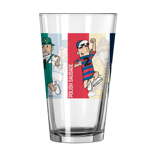 Milwaukee Brewers 16oz Racing Sausages Pint Glass - Logo Brands - Flyclothing LLC