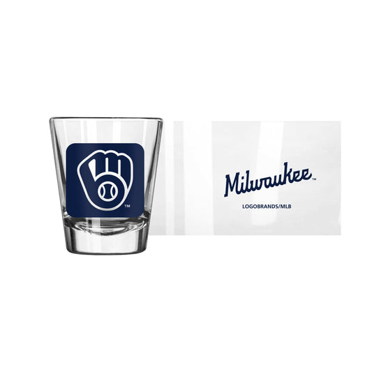 Milwaukee Brewers 2oz Cube Shot Glass - Logo Brands - Flyclothing LLC